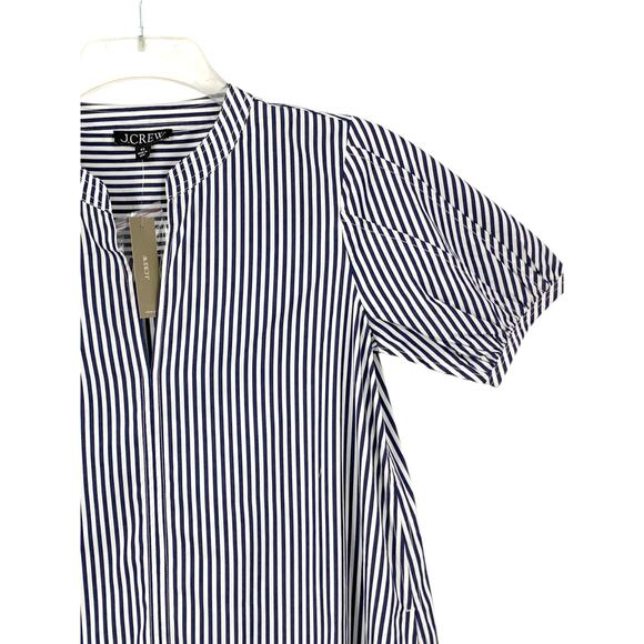 J Crew Delilah Striped Cotton Poplin Dress-Navy White Stripes NWT Size XS - Picture 4 of 11